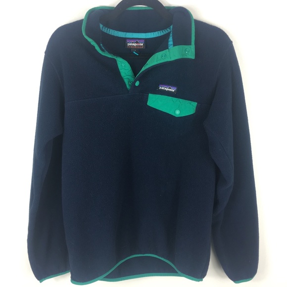 Patagonia Tops - Patagonia dark blue snap fleece synchilla medium